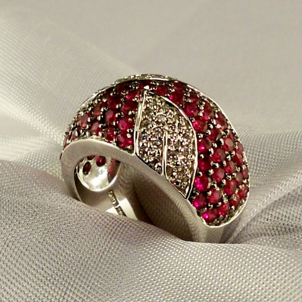 New Suzanne Somers Raspberry Red Cubic Zirconias … - image 3